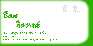 ban novak business card